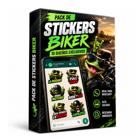 Pack de 10 Stickers Biker